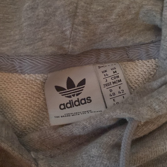 Gray Adidas trefoil hoodie size medium - Picture 2 of 3
